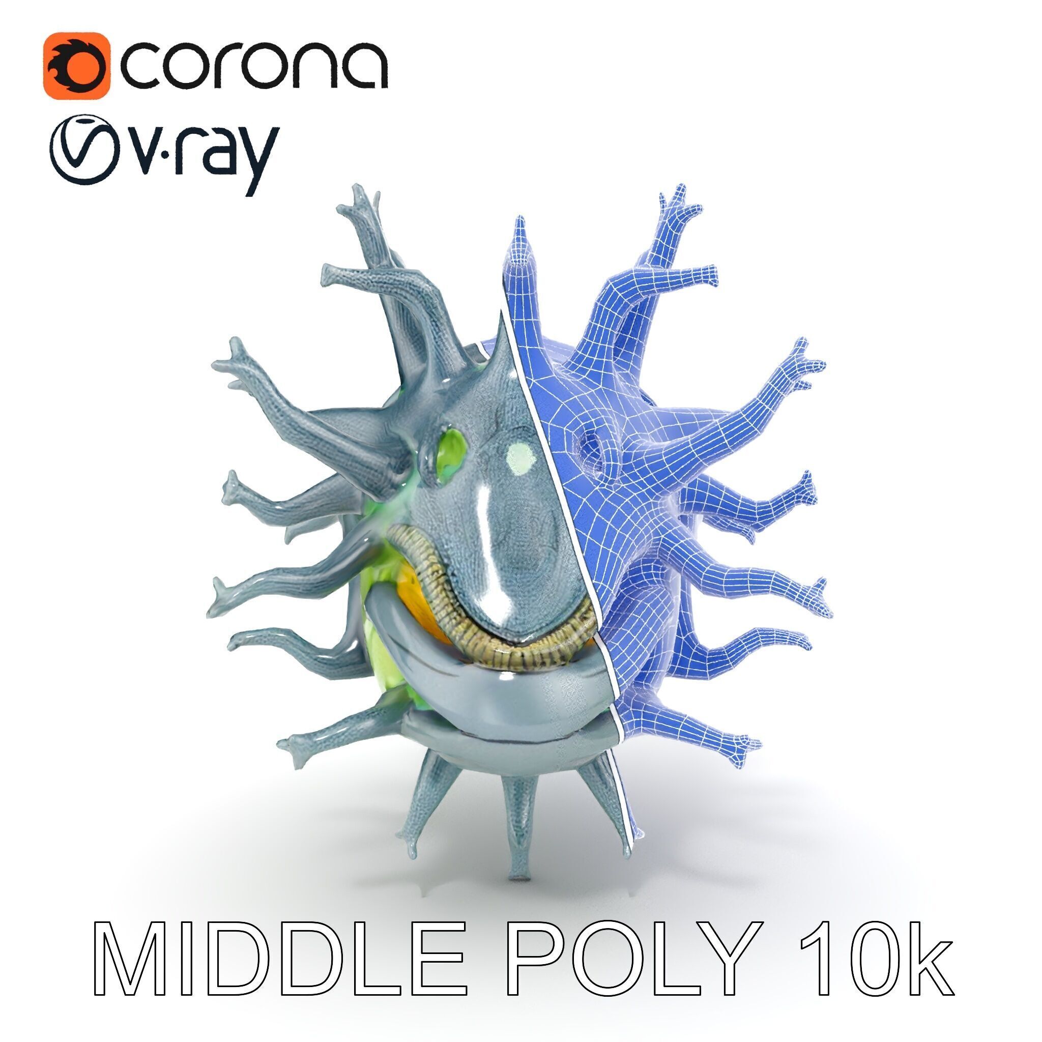 Fantastical Alien Creature Model Pack Low-poly 3D model_9