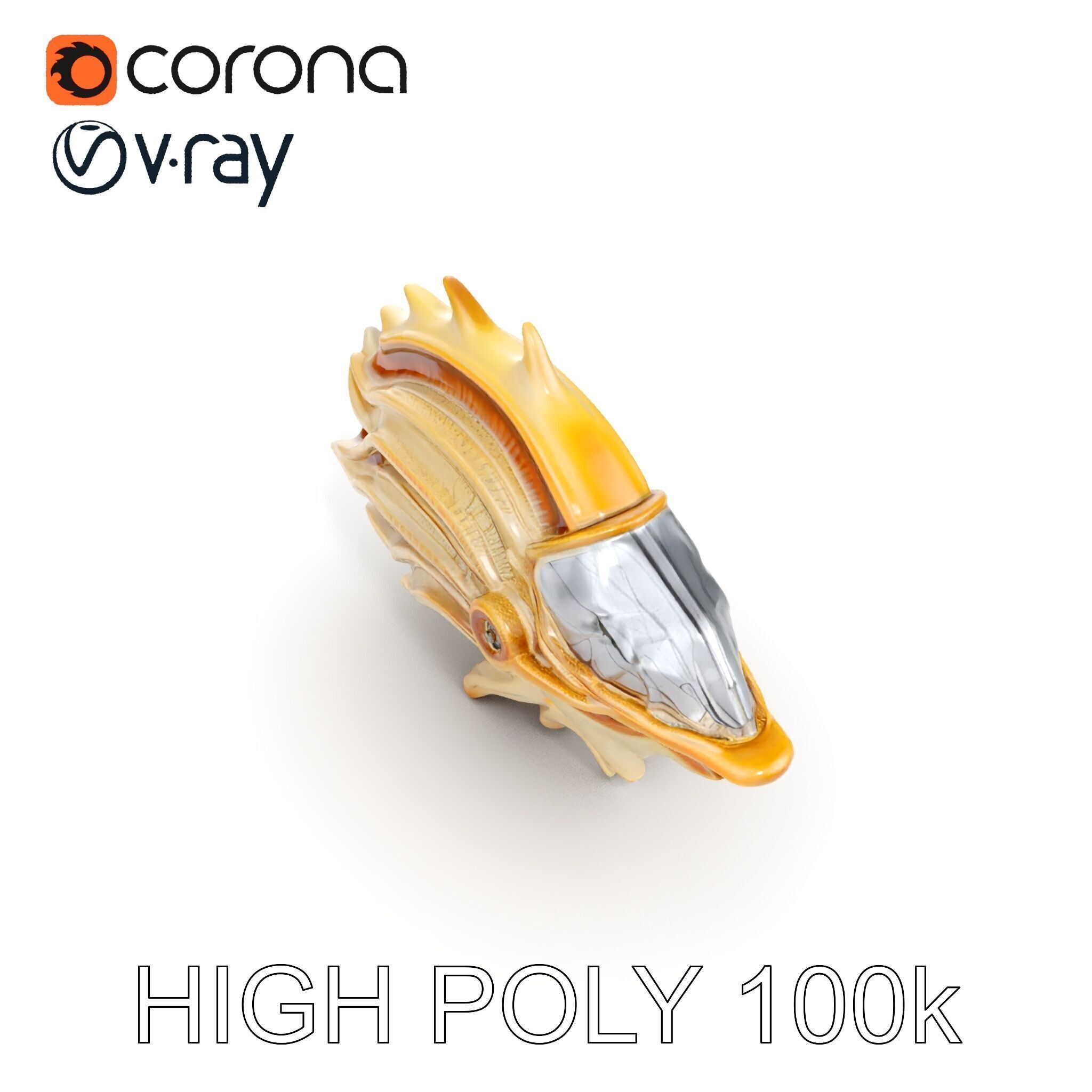 Futuristic Nautical Vessel Model Pack Low-poly 3D model_13