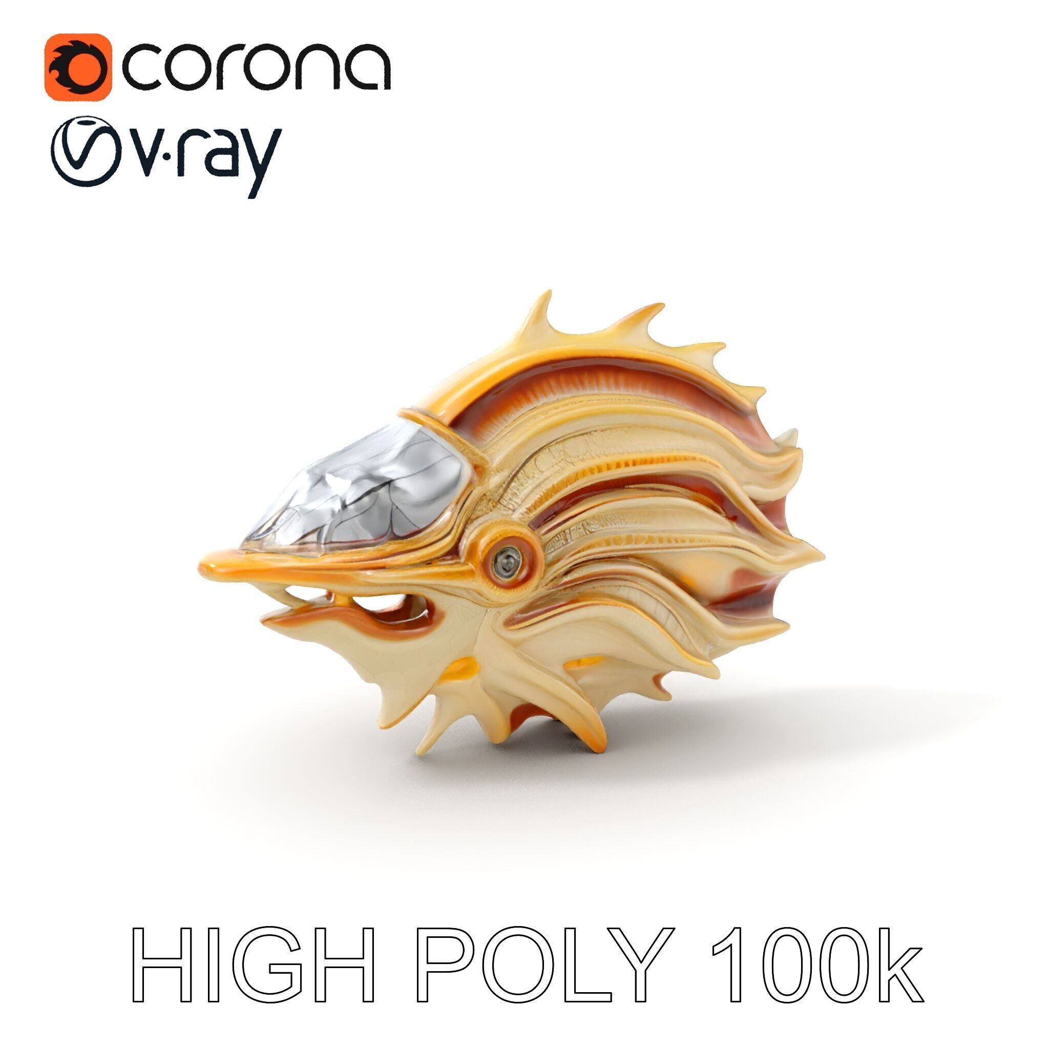 Futuristic Nautical Vessel Model Pack Low-poly 3D model_15