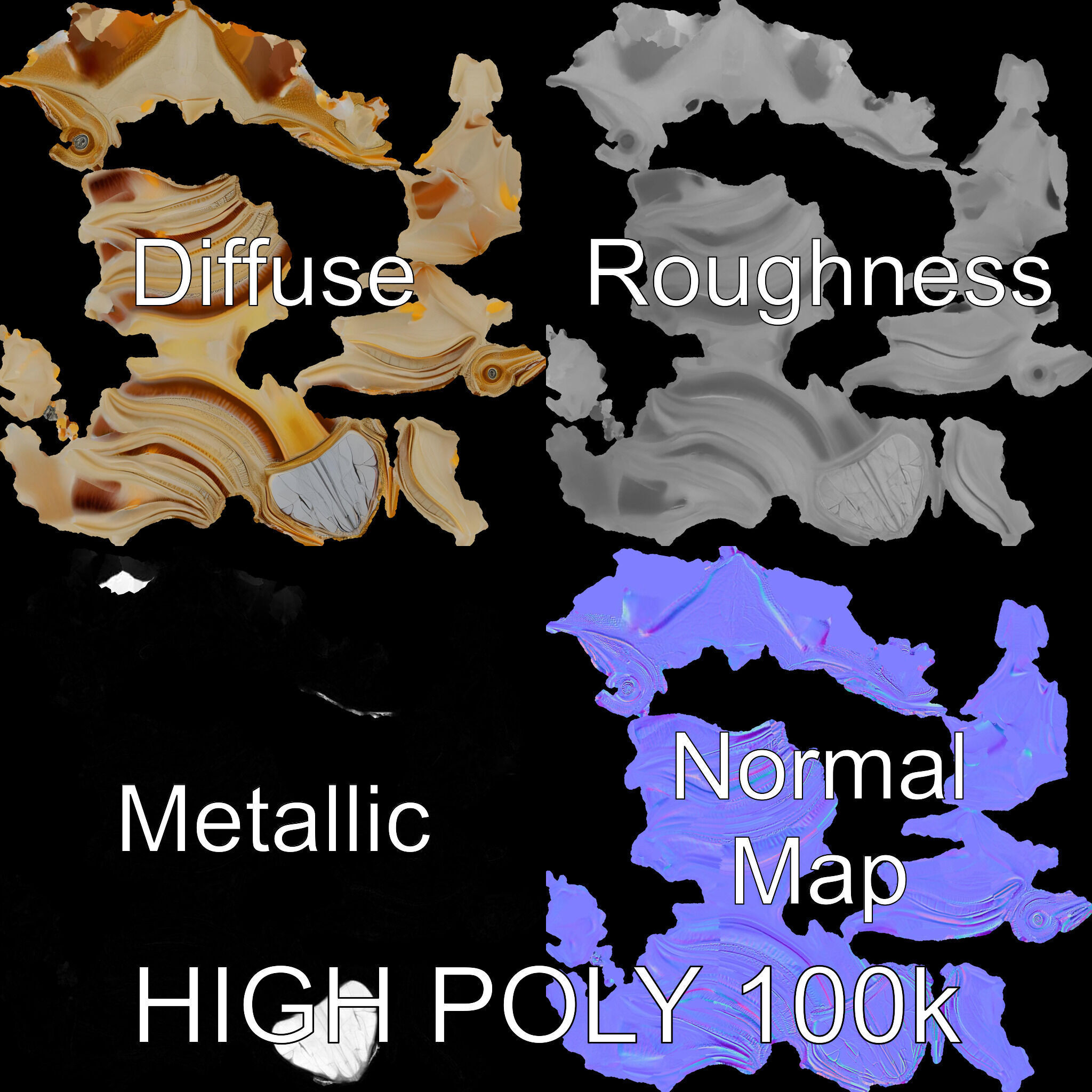 Futuristic Nautical Vessel Model Pack Low-poly 3D model_3