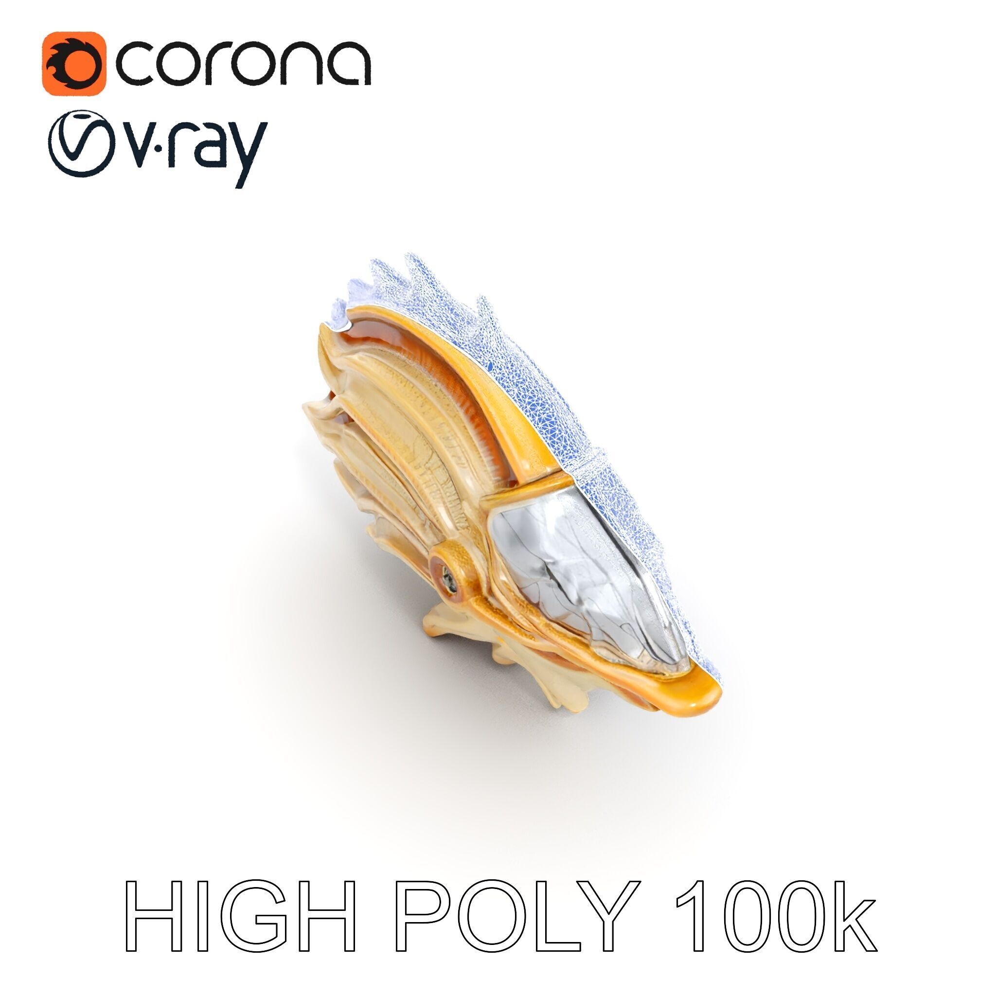 Futuristic Nautical Vessel Model Pack Low-poly 3D model_21