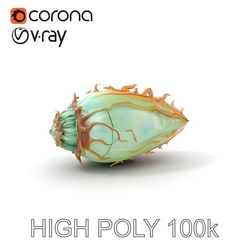 Alien Seed Pod Model Pack Low-poly 3D model