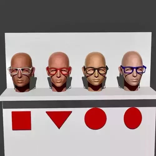 Mannequin Heads in Different Face Shapes 3D print model
