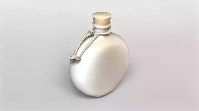 Ceramic Round Flask with Cork Stopper and Rope Detail