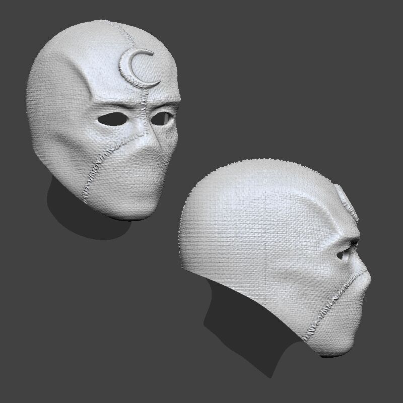Moon Knight Mr Knight Mask Marvel Cosplay Helmet 3D print model_3