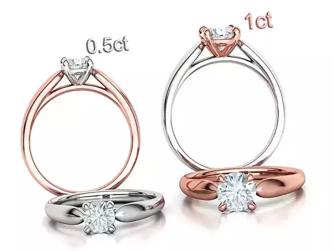 Bespoke Solitaire 2 Rings 1ct stone and 5mm stone Collection  