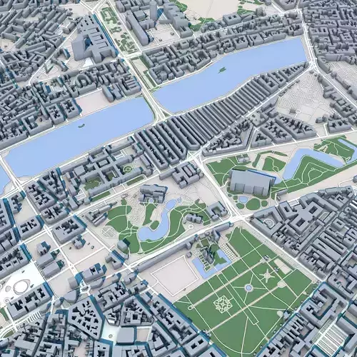 Part Of Copenhagen City Denmark 3D model
