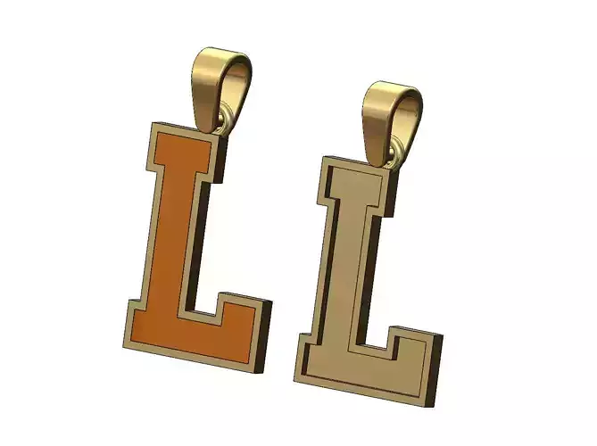L enamel varsity letter sports letterman jersey pendant charm