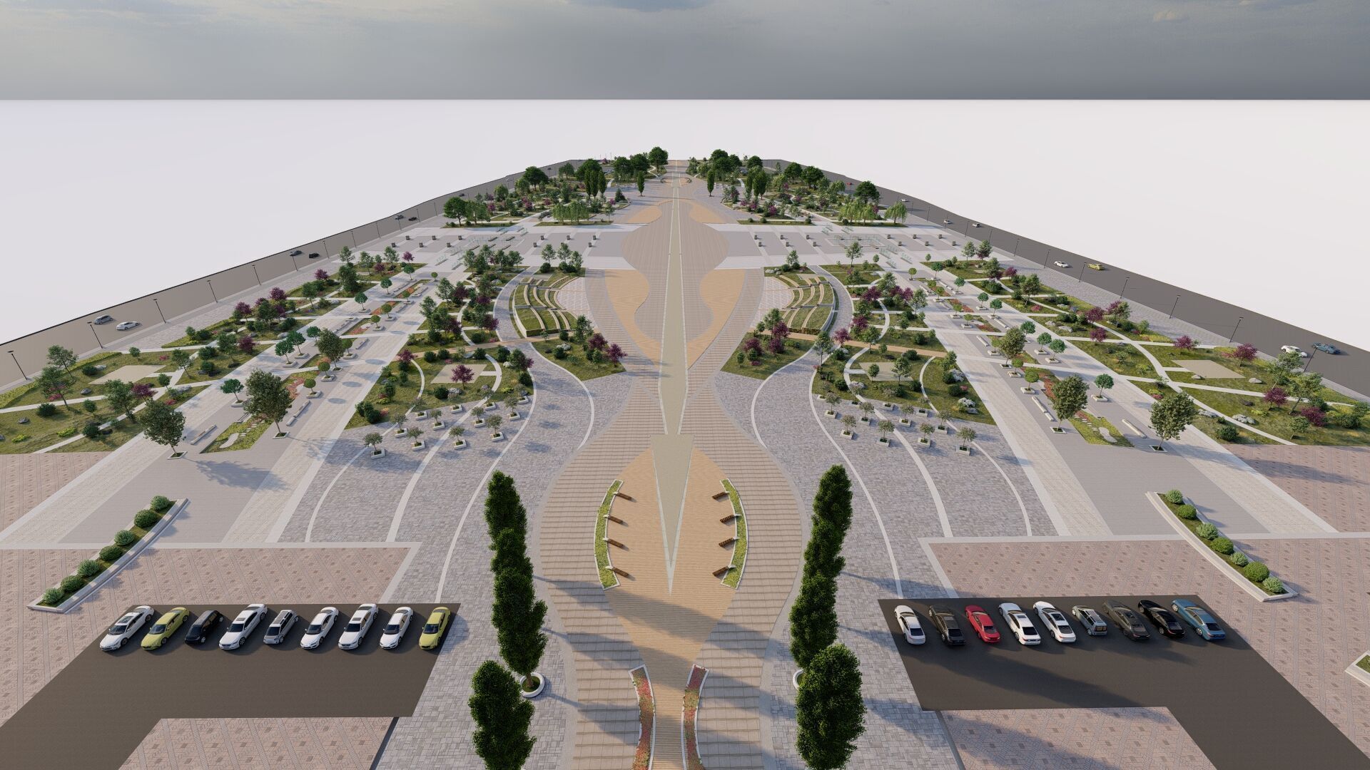 park-public park-Private Park Landscape Urban 3D model_11