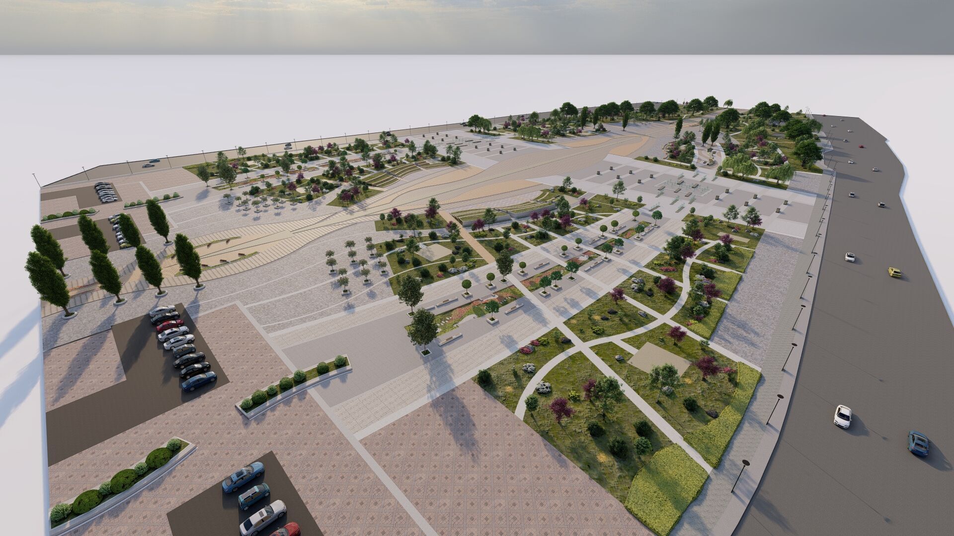 park-public park-Private Park Landscape Urban 3D model_14