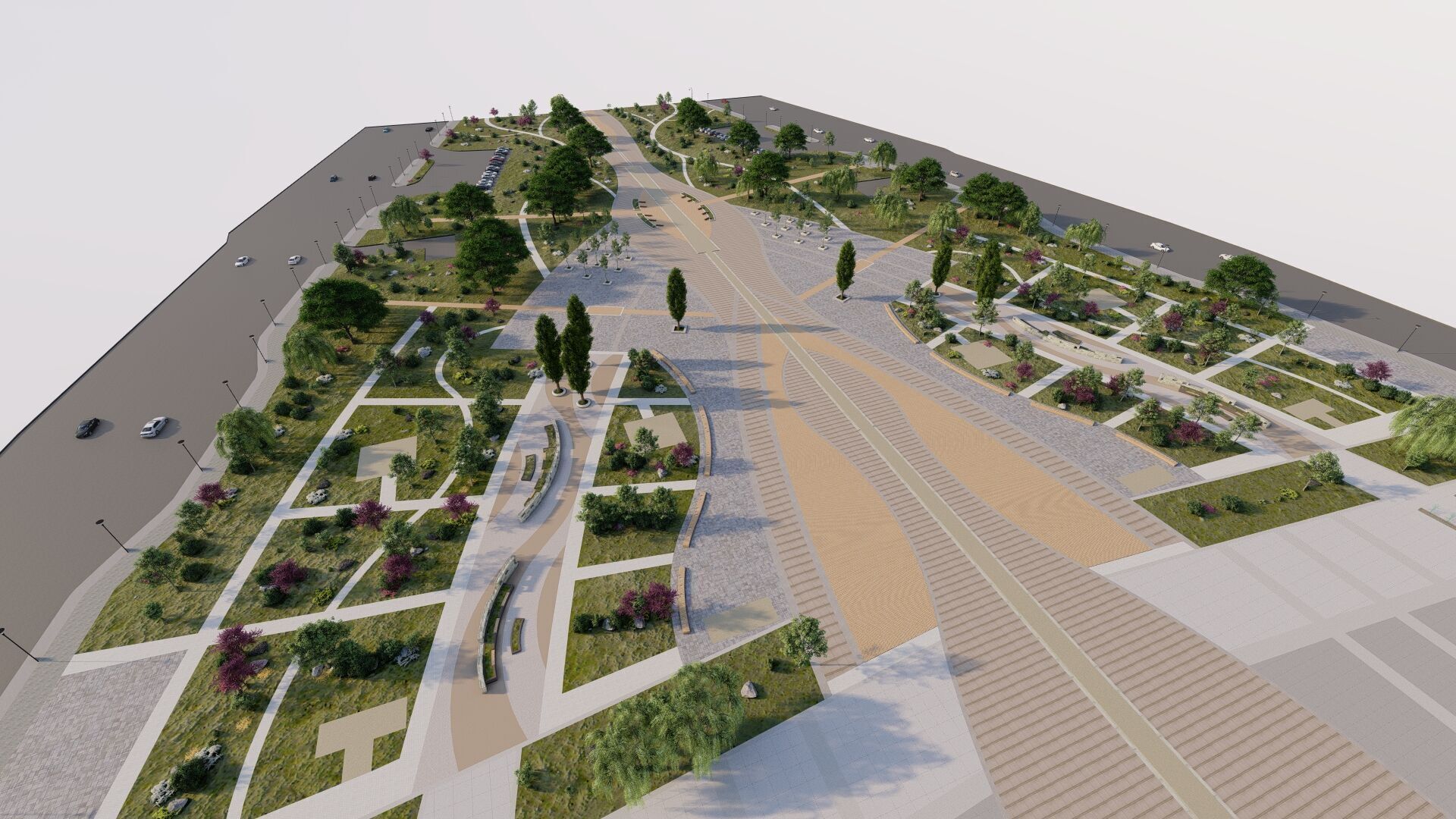 park-public park-Private Park Landscape Urban 3D model_12