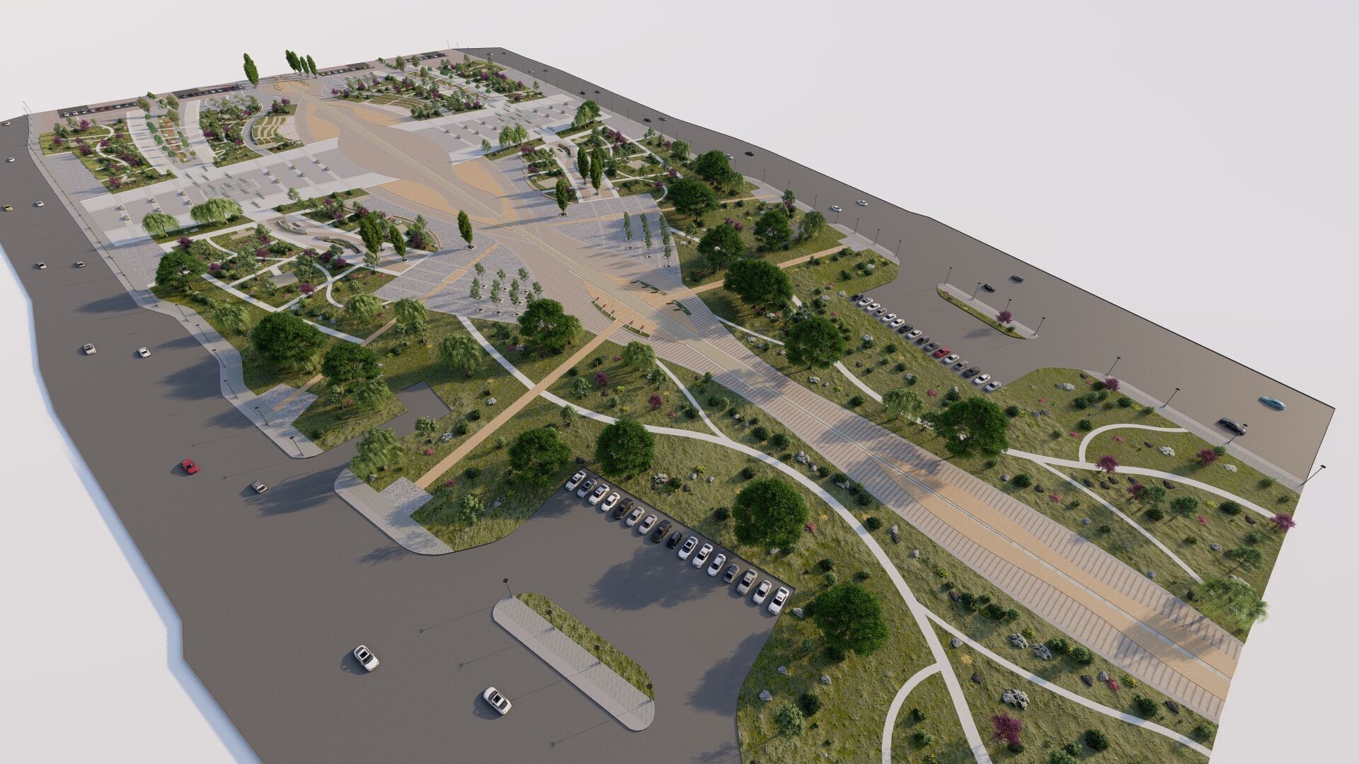 park-public park-Private Park Landscape Urban 3D model_2