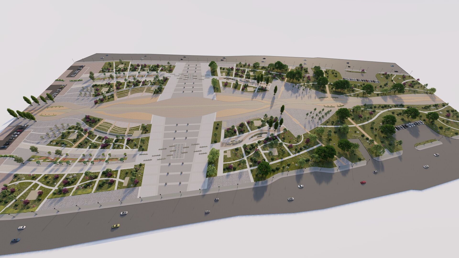 park-public park-Private Park Landscape Urban 3D model_4