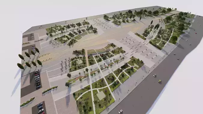 park-public park-Private Park Landscape Urban 3D model