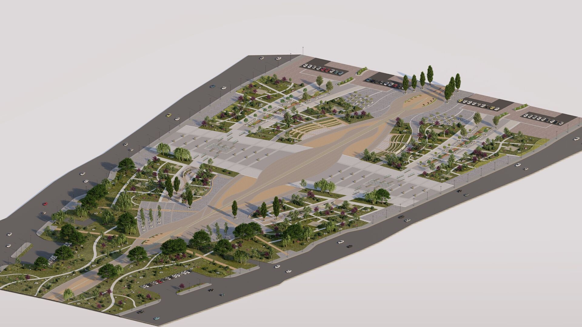 park-public park-Private Park Landscape Urban 3D model_28