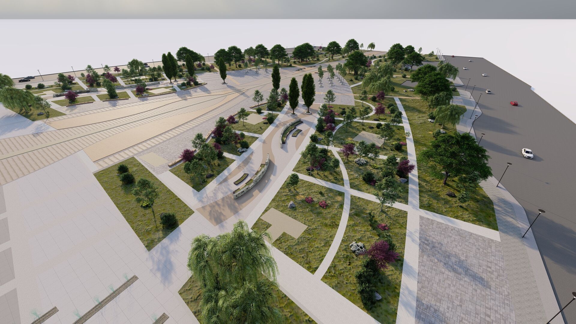 park-public park-Private Park Landscape Urban 3D model_29