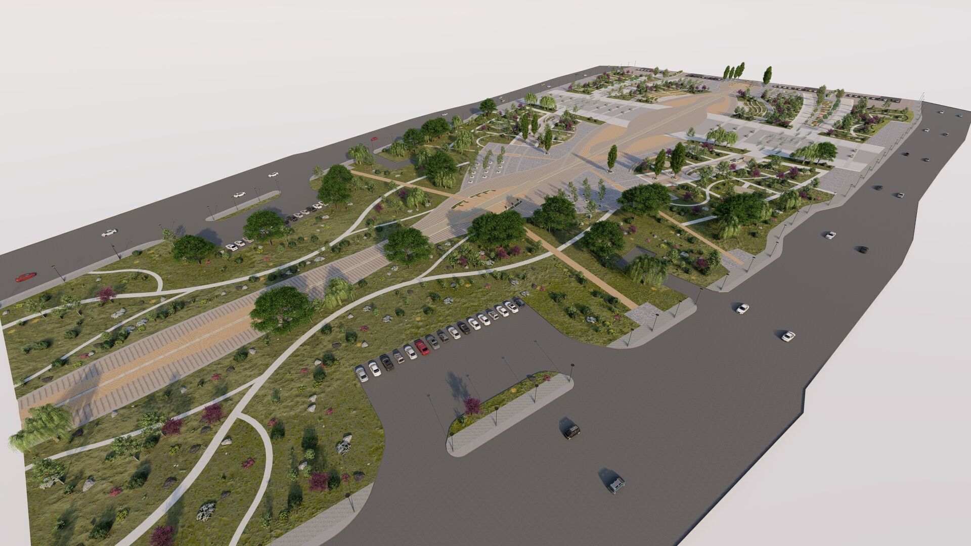 park-public park-Private Park Landscape Urban 3D model_9