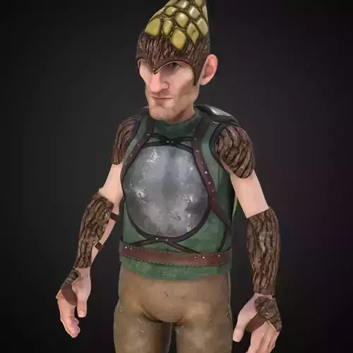 Rigged Dwarf forest explorer Character