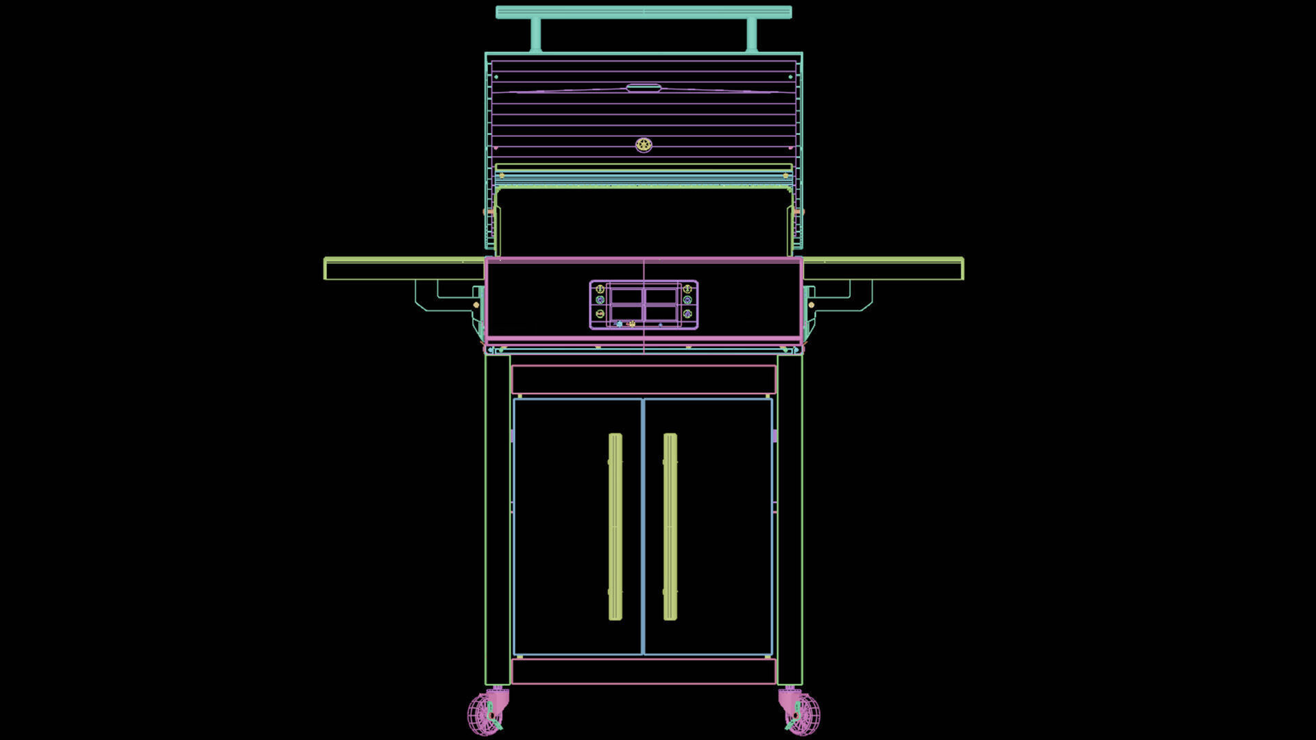 Electric Barbecue Grill 3D model_12