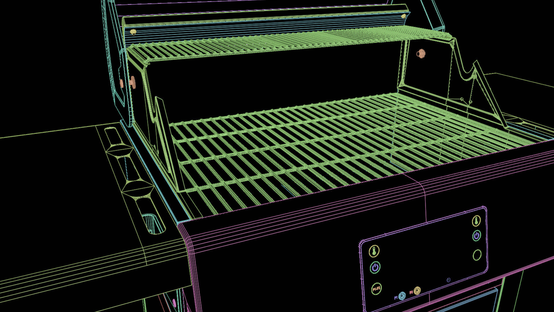 Electric Barbecue Grill 3D model_14