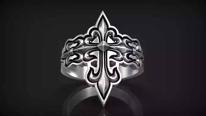 Medieval Gothic Maltese Royal Cross Ring