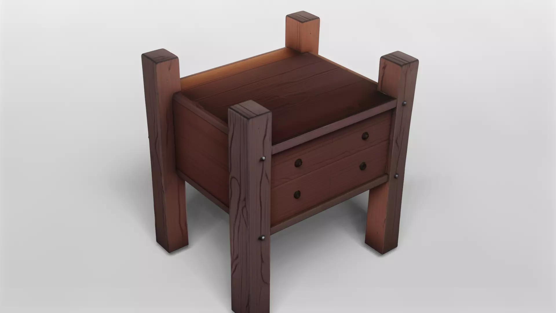 Rustic Wooden Signpost 3D Model 3D model_0