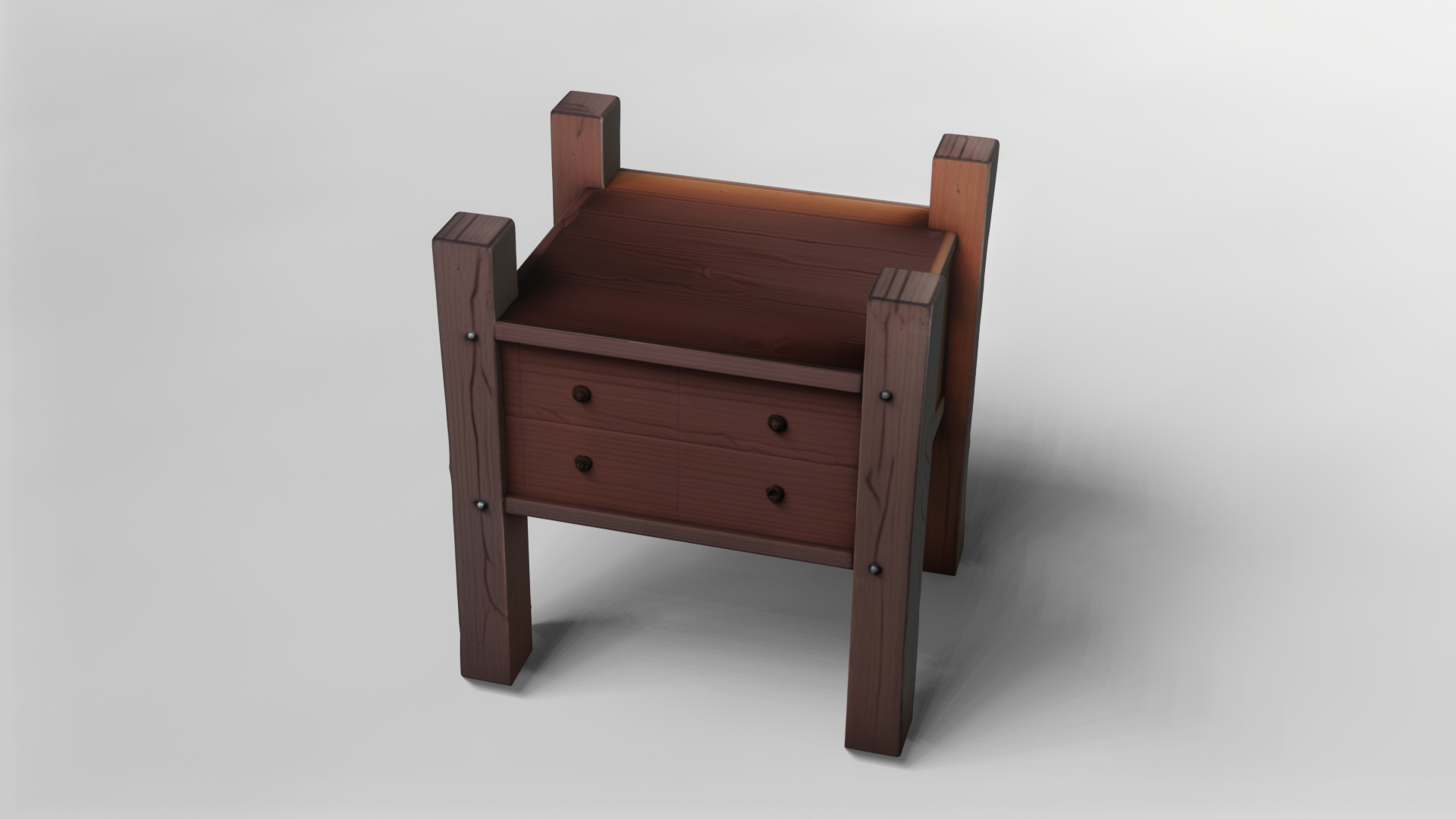 Rustic Wooden Signpost 3D Model 3D model_1