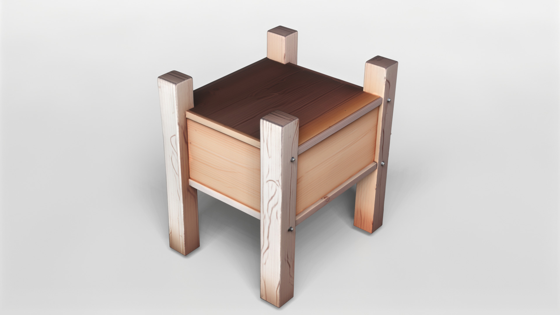 Rustic Wooden Signpost 3D Model 3D model_3