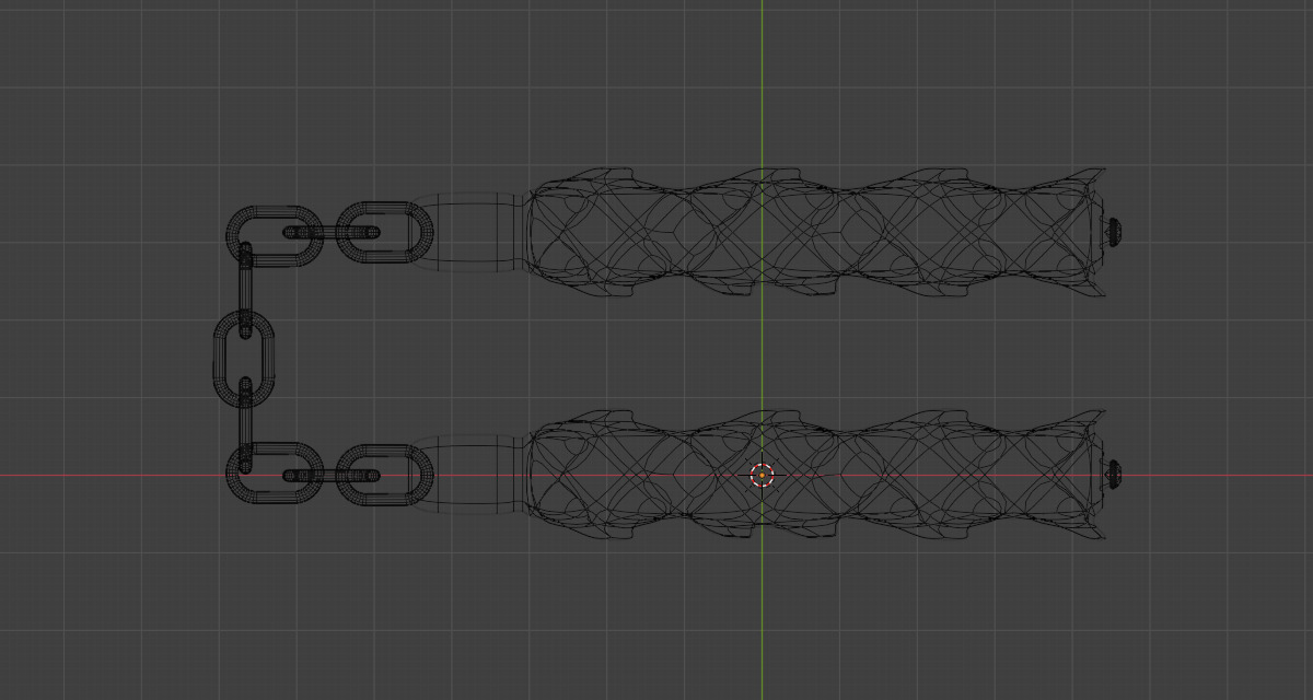 Purple dragon nunchaku 3D print model_3