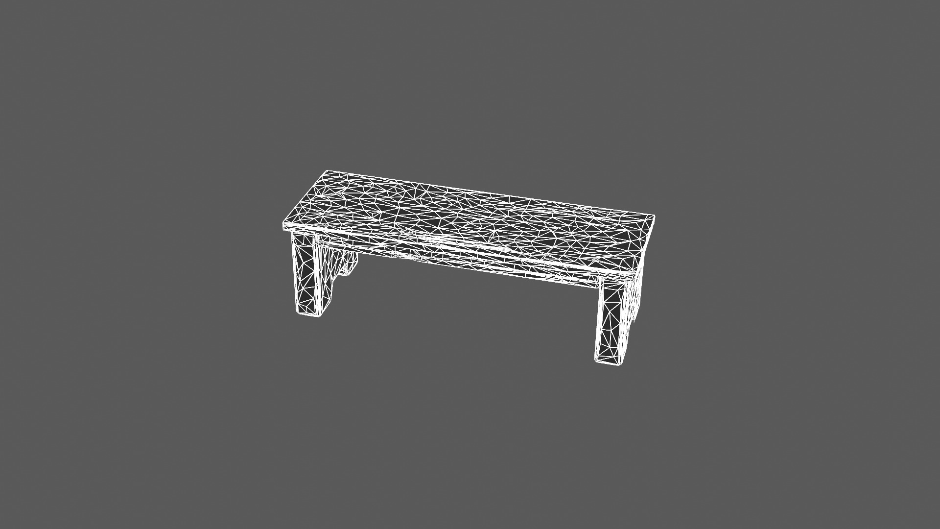 Minimalist Wooden Bench 3D Model 3D model_6