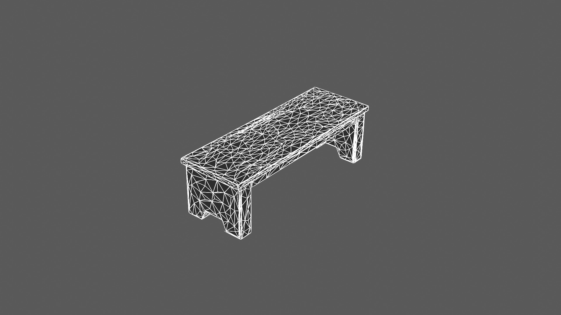 Minimalist Wooden Bench 3D Model 3D model_8