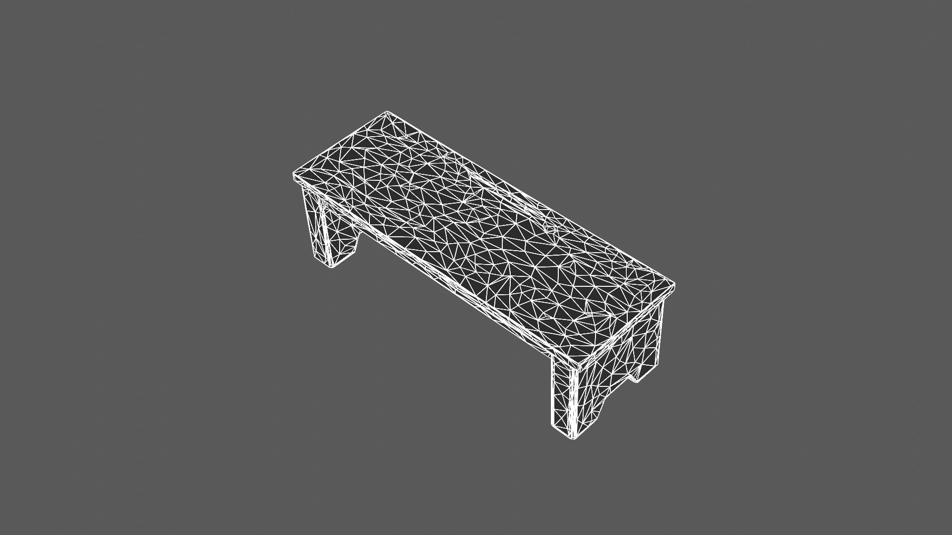 Minimalist Wooden Bench 3D Model 3D model_9