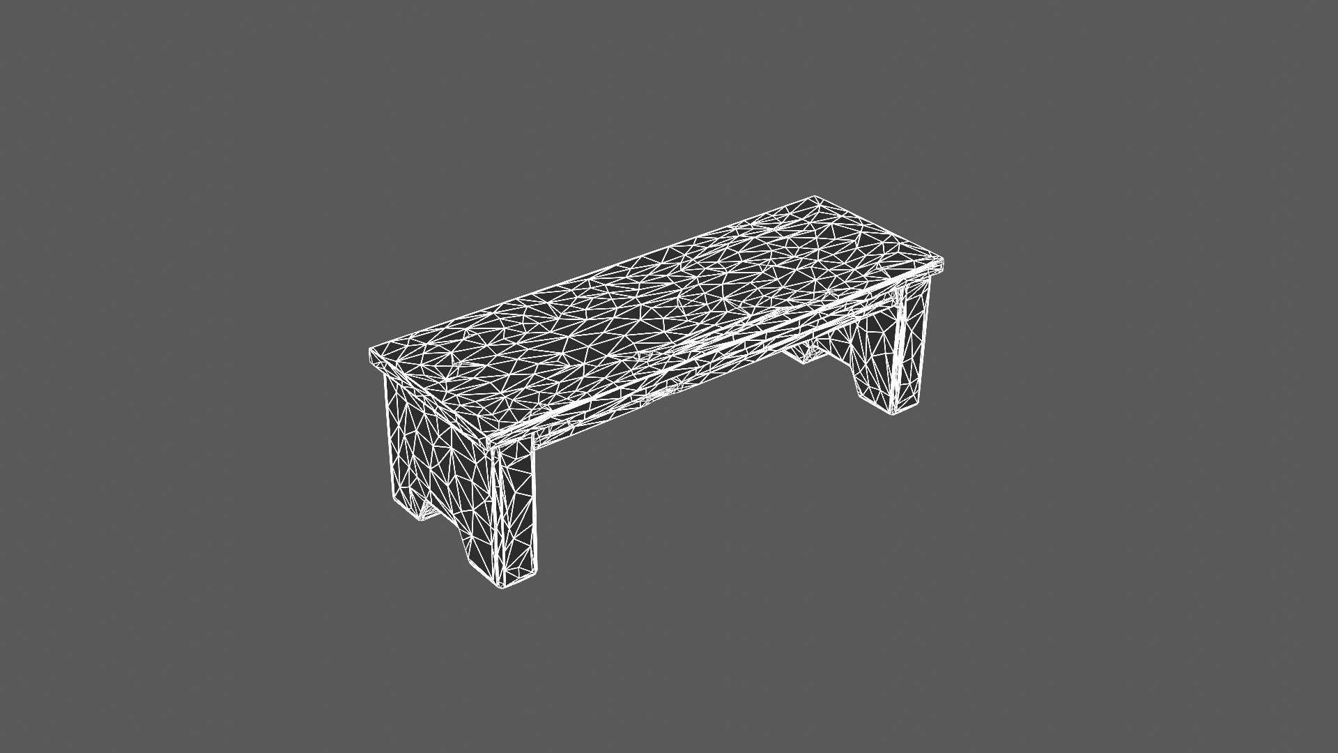 Minimalist Wooden Bench 3D Model 3D model_5
