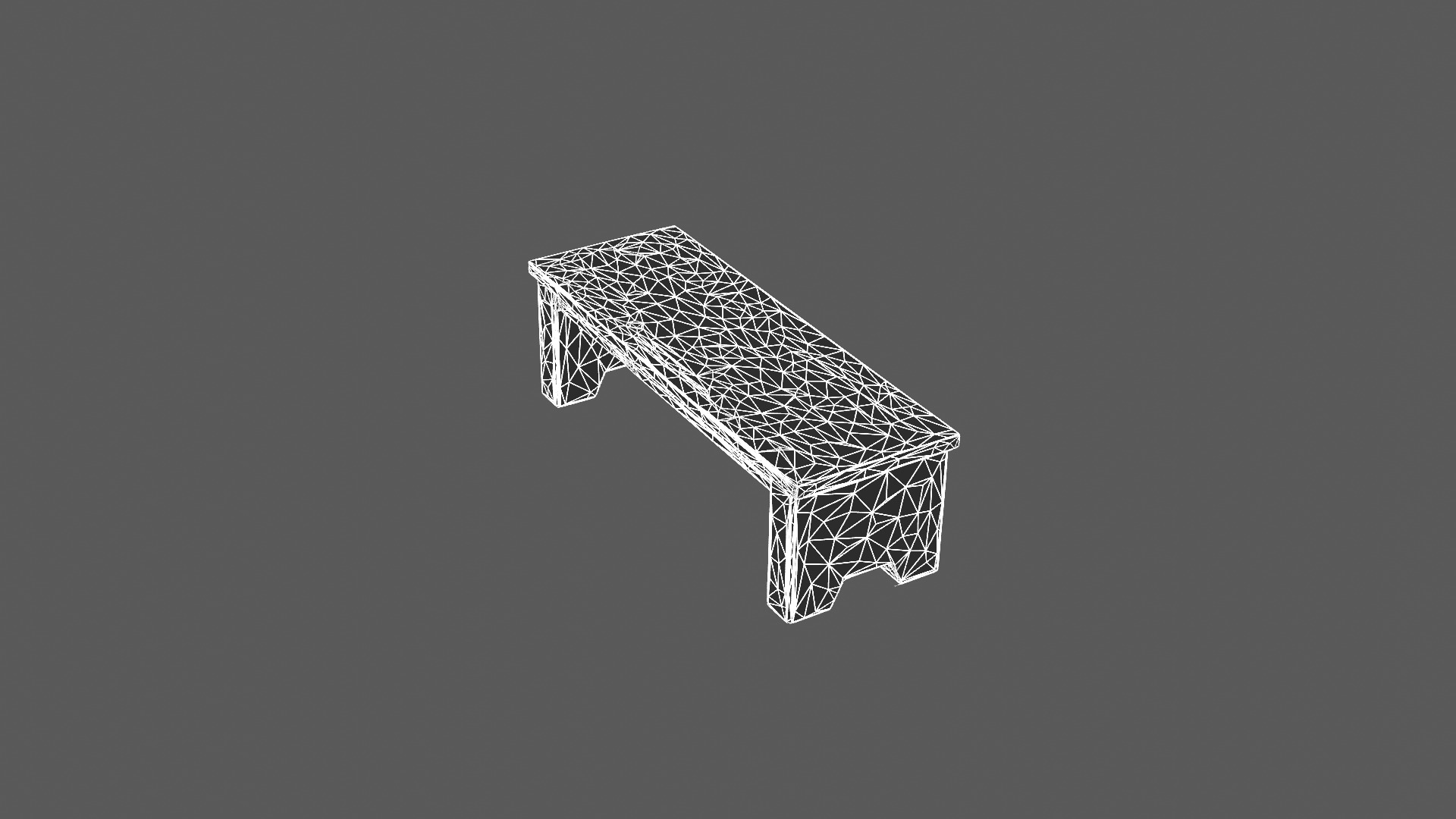 Minimalist Wooden Bench 3D Model 3D model_7