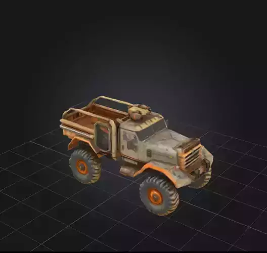 Post-Apocalyptic Armored Heavy Truck 3D Model