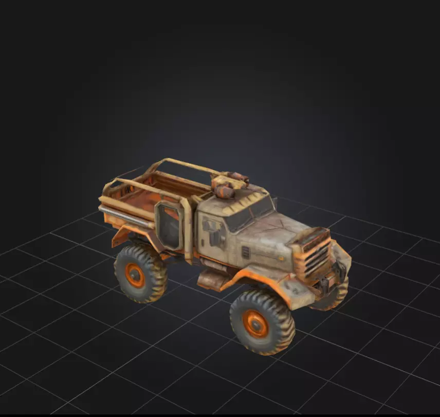 Post-Apocalyptic Armored Heavy Truck 3D Model Low-poly 3D model