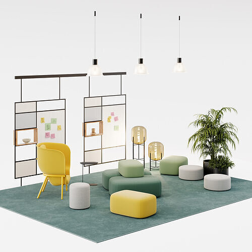 Archmodels vol 301 - office furniture sets 3D model 7