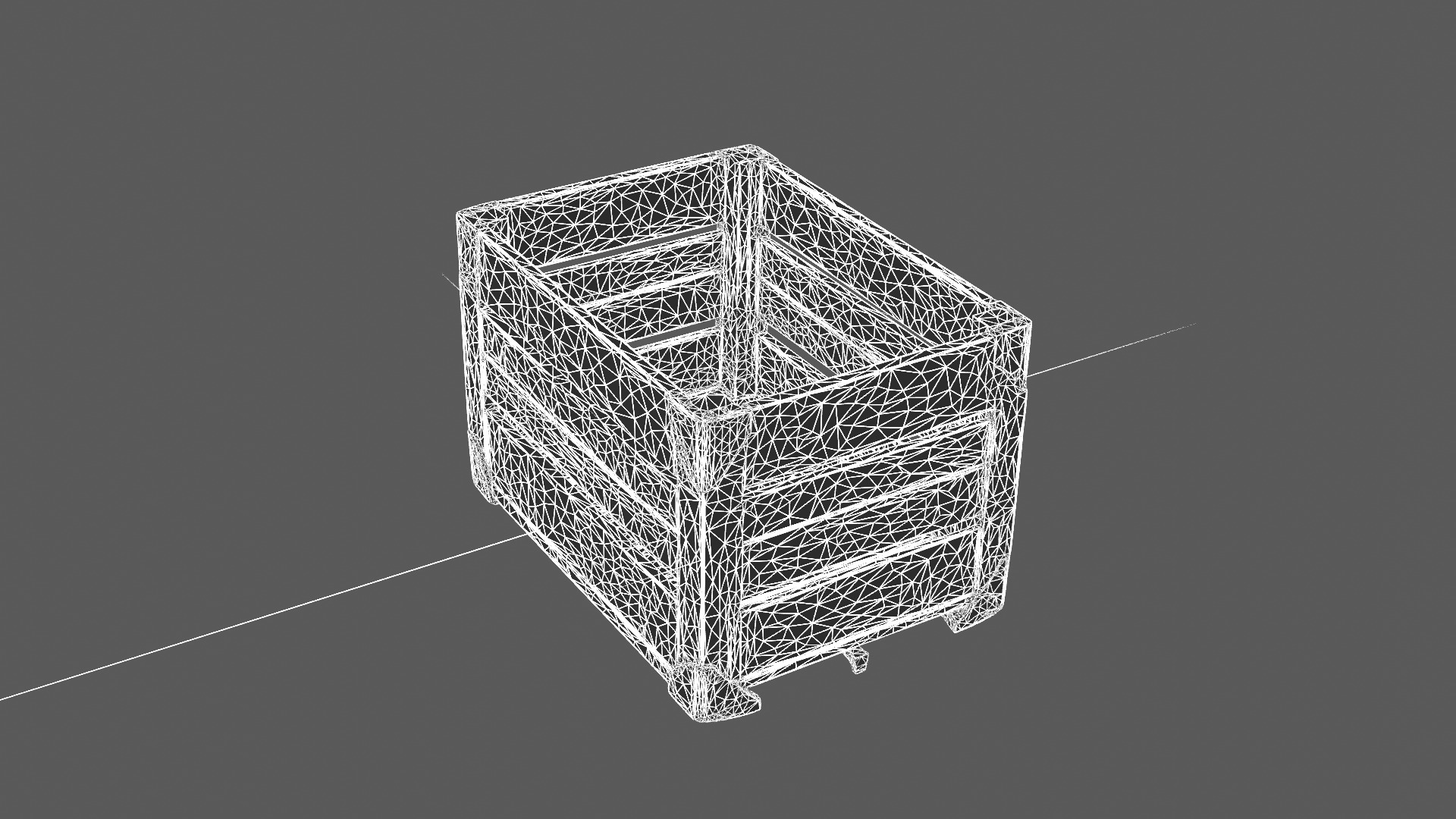 Wooden Storage Crate with Metal Reinforcements 3D Model 3D model_7