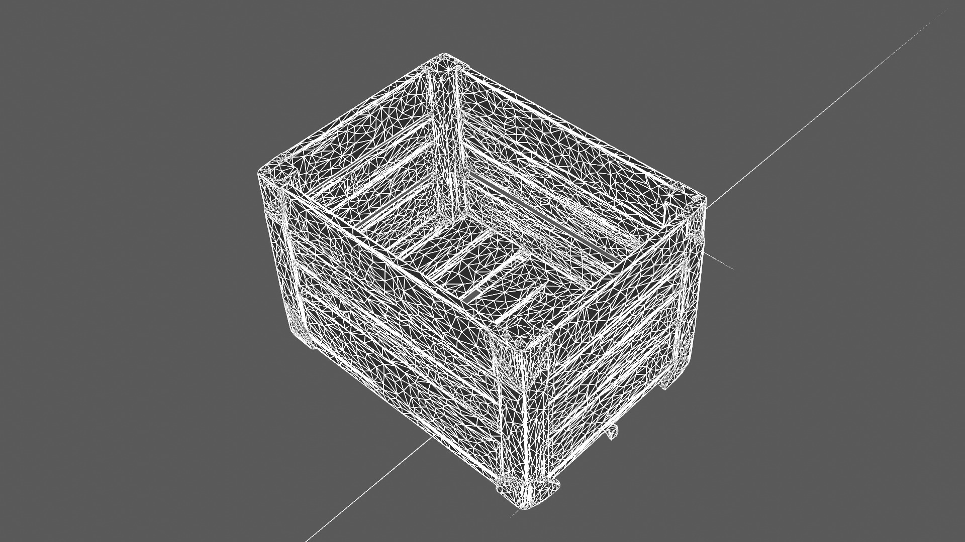 Wooden Storage Crate with Metal Reinforcements 3D Model 3D model_9