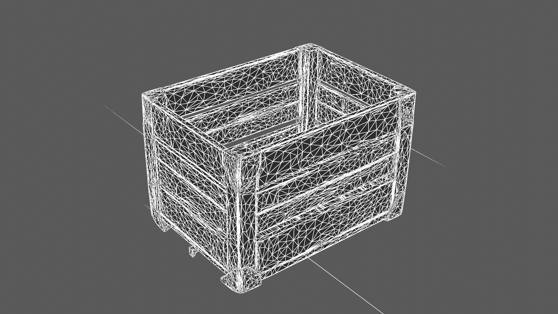 Wooden Storage Crate with Metal Reinforcements 3D Model 3D model_5