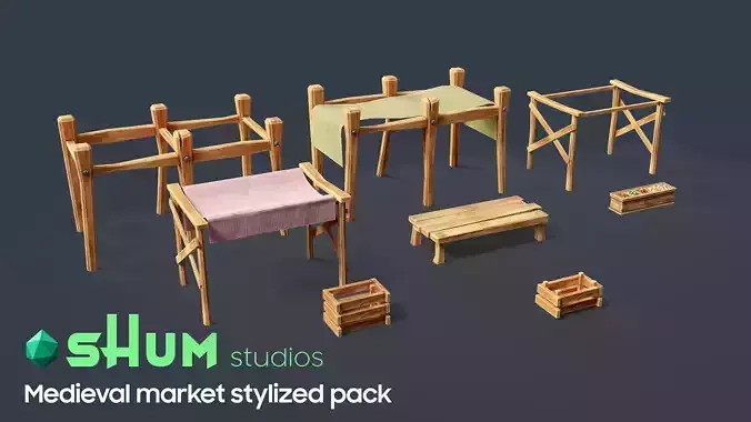 Medieval Stylized Market Set 