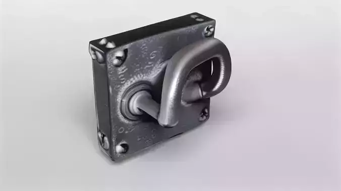 Vintage Metal Door Handle 3D Model