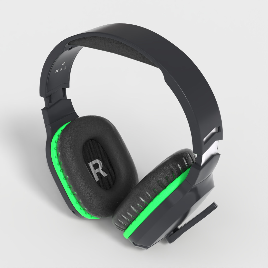 WIRELESS GAMING HEADSET Low-poly 3D model_4