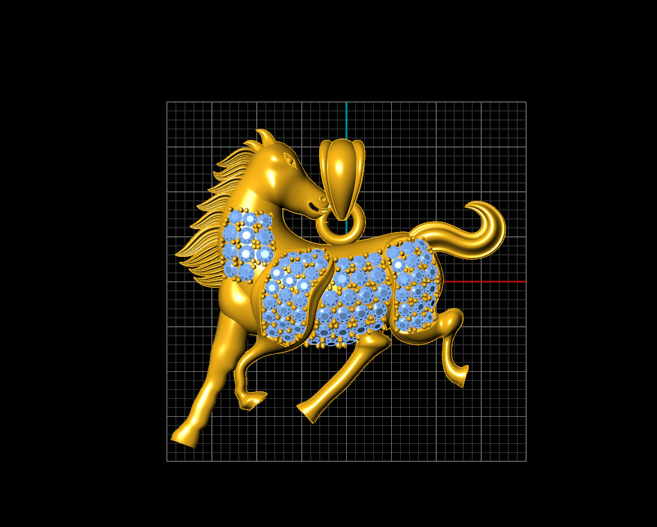 Horse Diamond Jewelry 3D print model_4