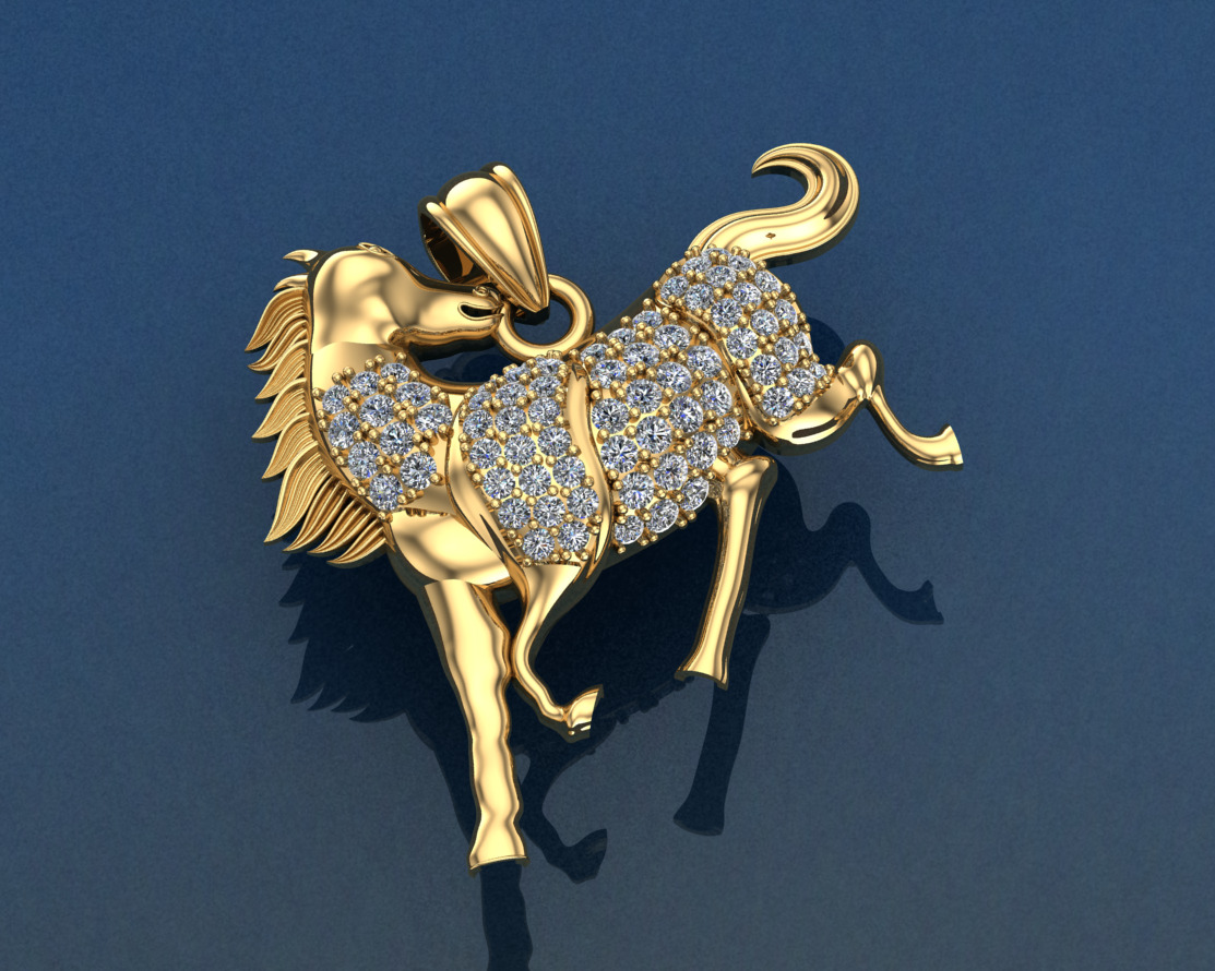 Horse Diamond Jewelry 3D print model_1
