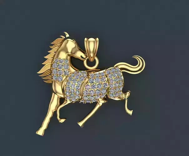 Horse Diamond Jewelry 3D print model Horse Diamond Jewelry 3D print model