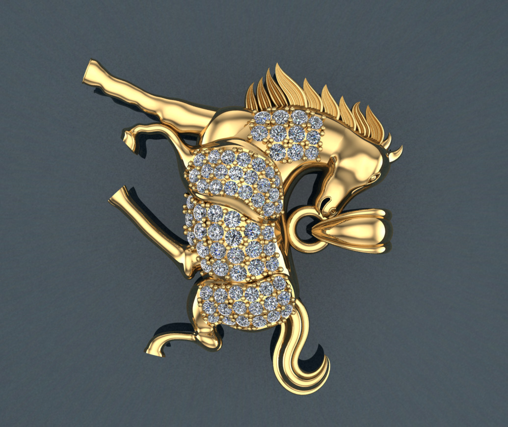 Horse Diamond Jewelry 3D print model_3