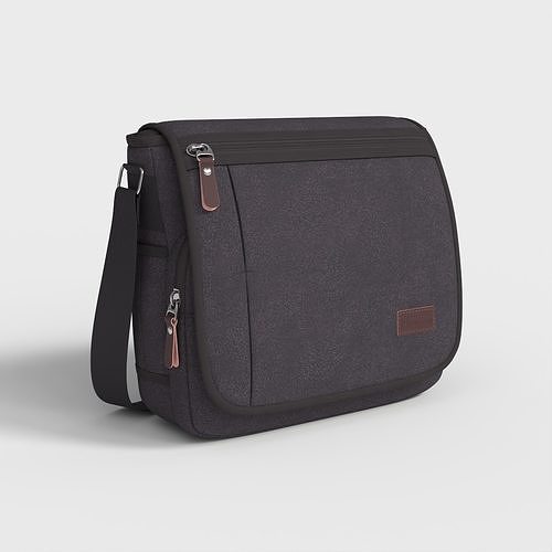 CANVAS MESSENGER BAG Low-poly 3D model