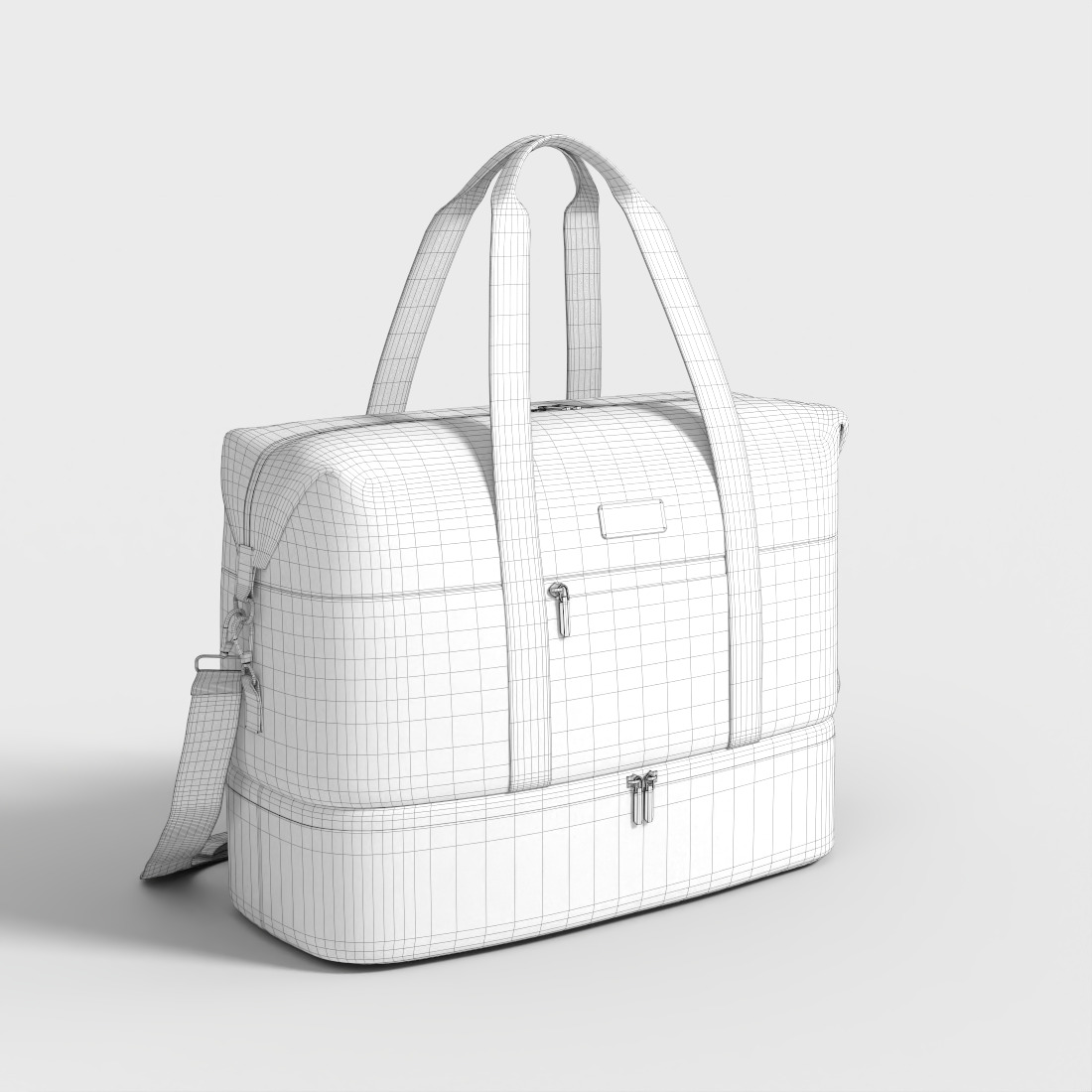 TRAVEL DUFFLE BAG Low-poly 3D model_8