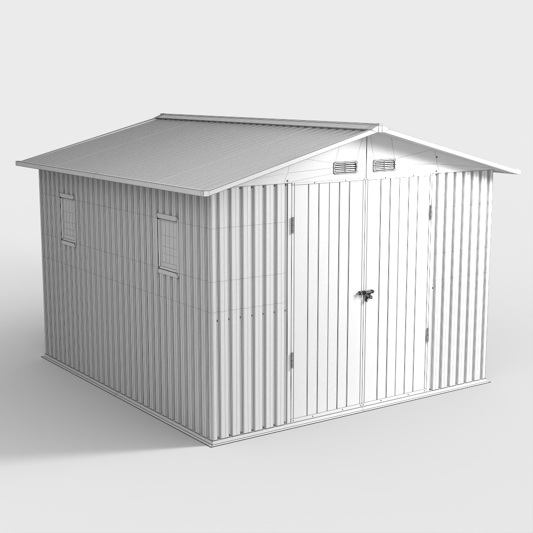OUTDOOR STORAGE SHED Low-poly 3D model_6